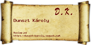 Dunszt Károly névjegykártya