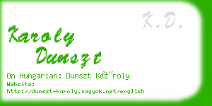 karoly dunszt business card